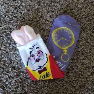 DISNEY "Alice in Wonderland" White Rabbit Socks NWT